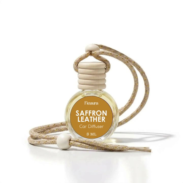 saffron leather hanging car diffuser